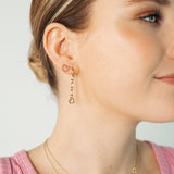 Beaded Heart Studs - Gold