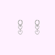 Double Heart Charms - Silver