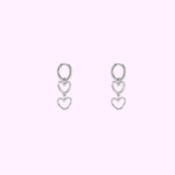 Double Heart Charms - Silver