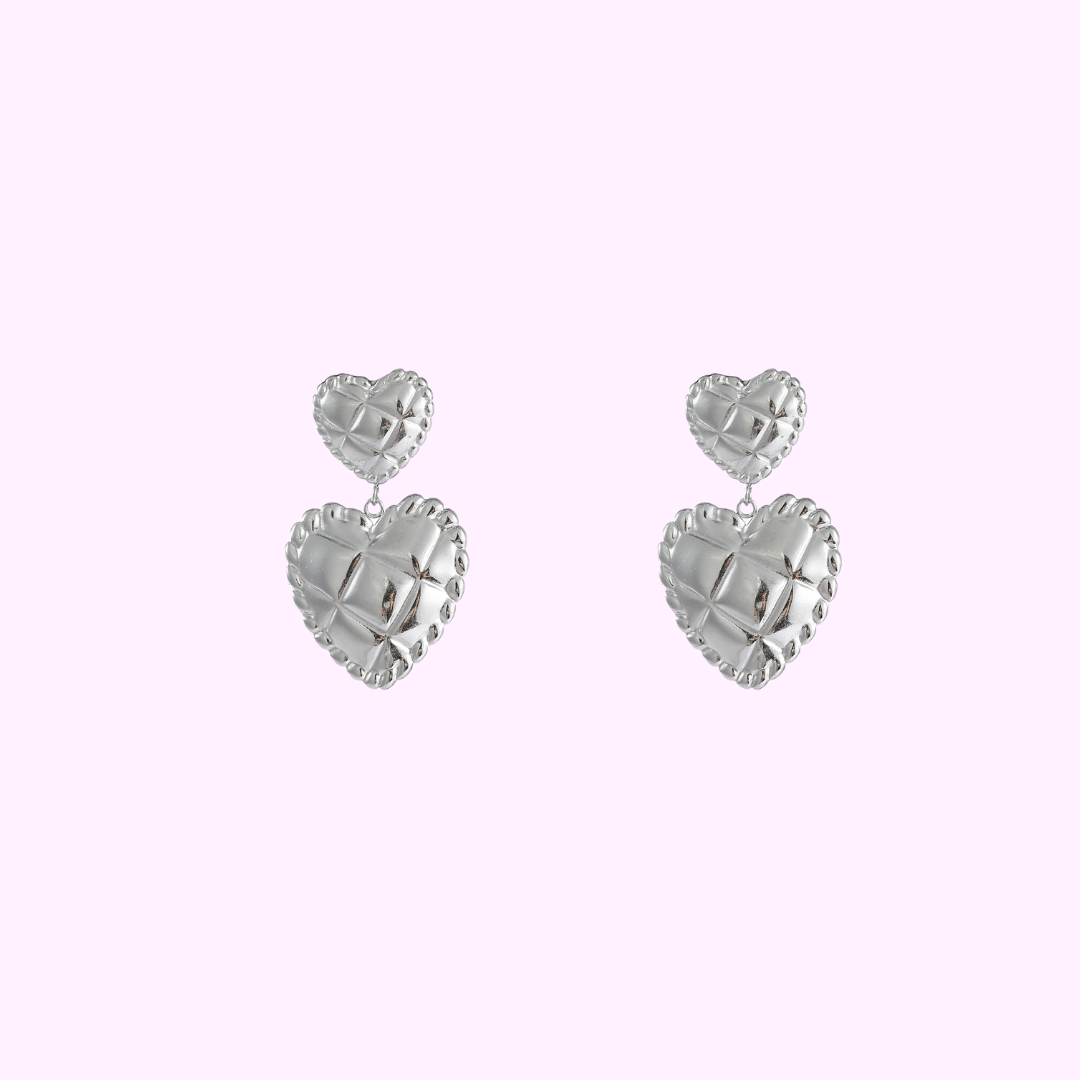 Puffy Hearts - Silver