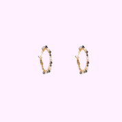 Beaded Glam Hoops - Black and White