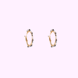 Beaded Glam Hoops - Black and White