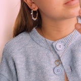 Beaded Glam Hoops - Blue