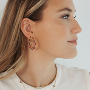 Beaded Glam Hoops - Multicolor
