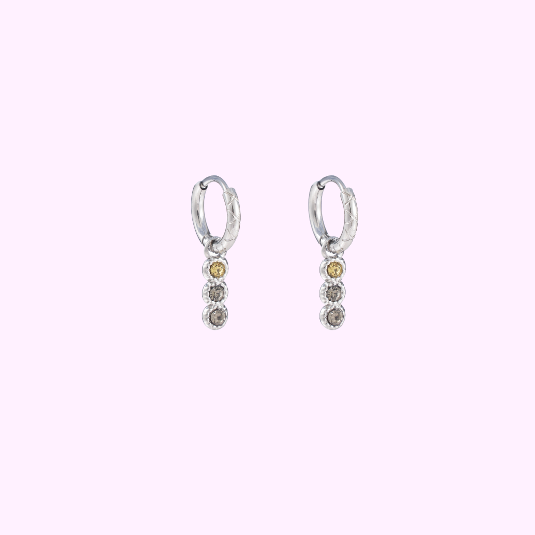 3 in a row Hoop - Silver and Terra