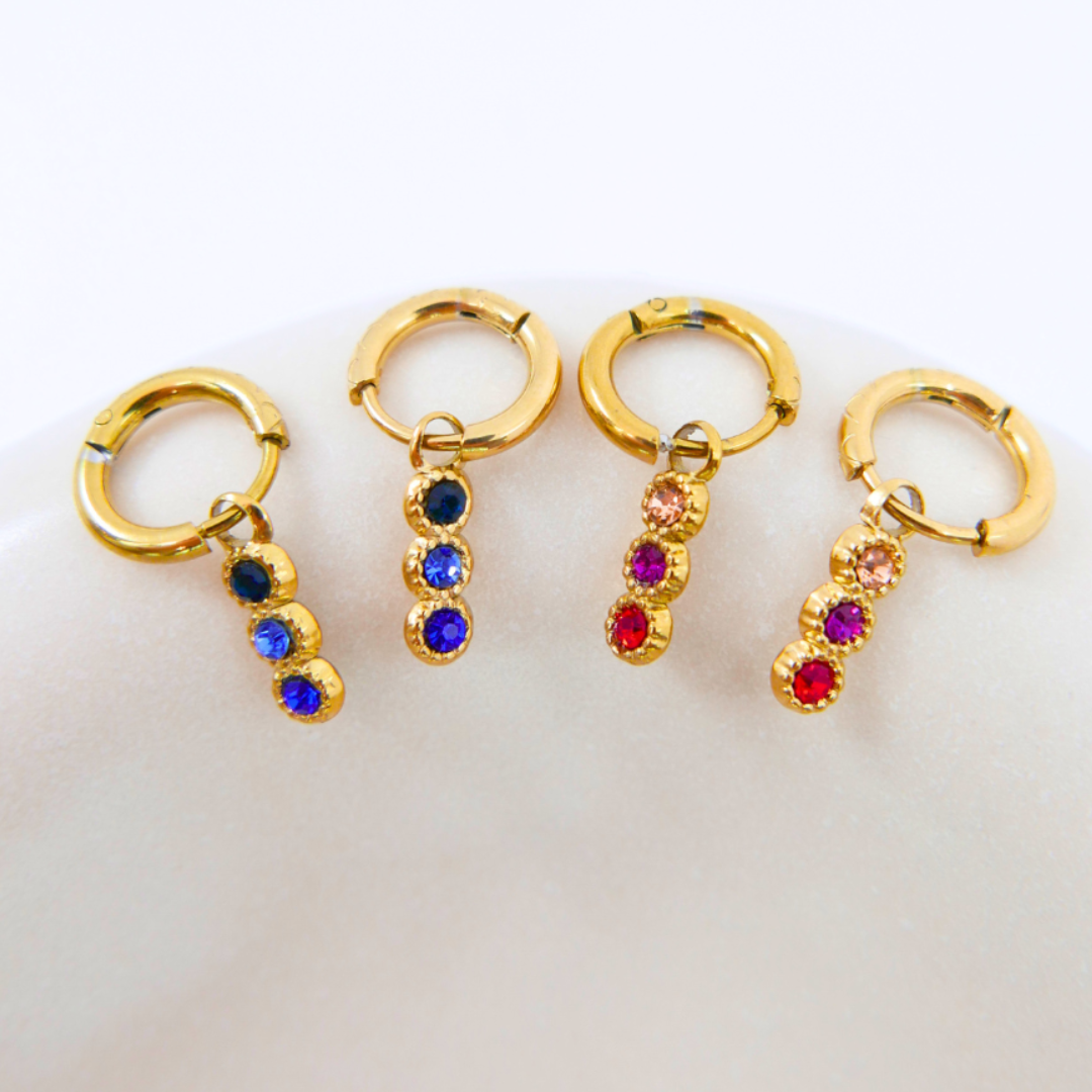 3 in a row Hoop - Gold and Red