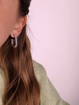 Bedazzeled Hoop - Silver