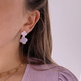 Double Clover Earring - Gold and Purple