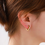 Cute Heart Hoop - Gold and Purple