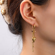 Heart Drop Hoops – Black