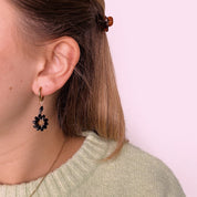 Daisy Drop Hoops – Black