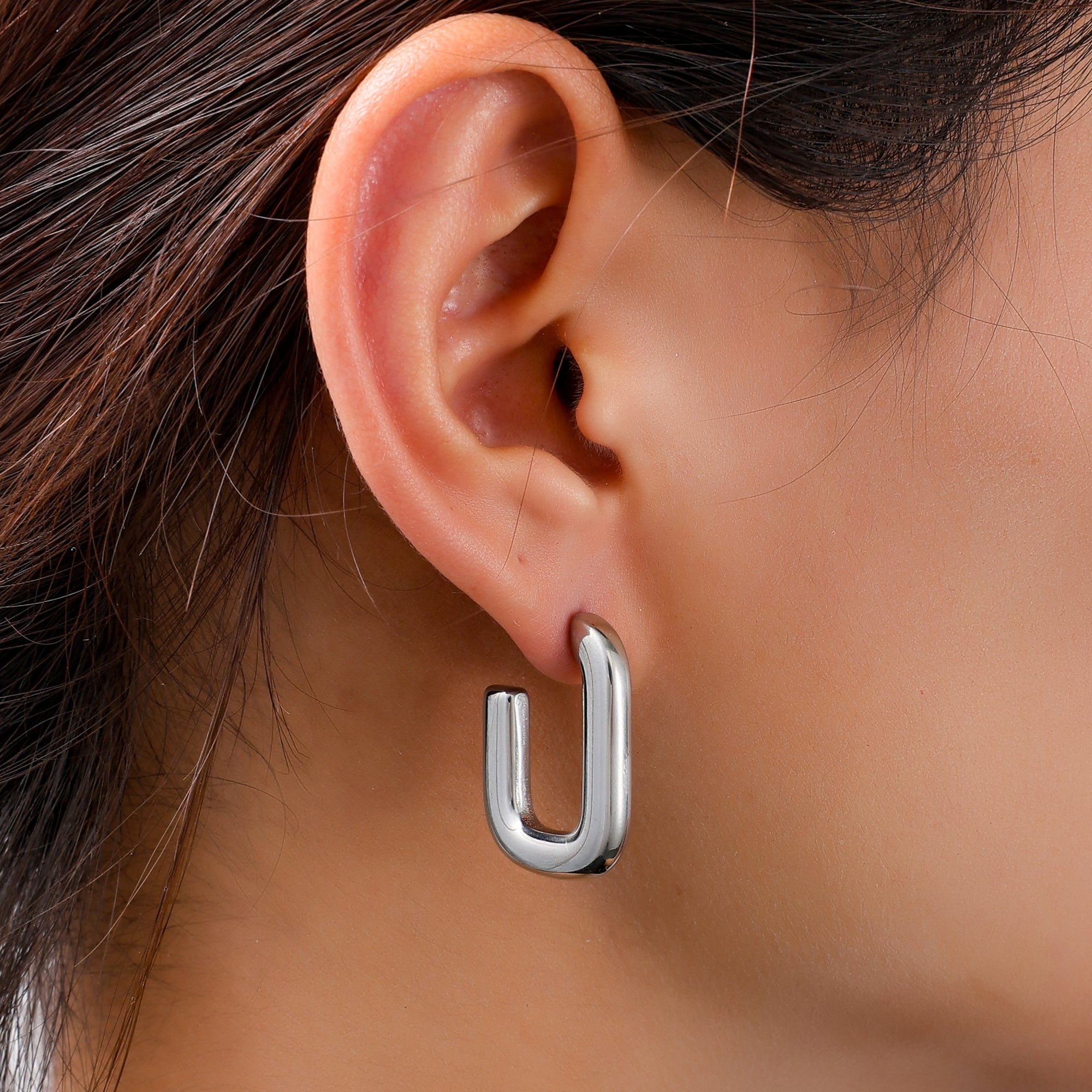 Bold Square Hoops – Silver