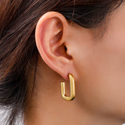 Bold Square Hoops – Gold
