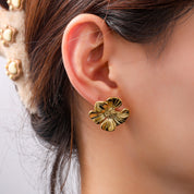 Soft Petals Floral Studs – Gold