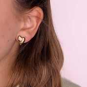Puffy Heart Studs – Gold
