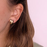 Puffy Heart Studs – Gold