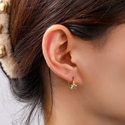Flower Sparkle Hoops – Gold