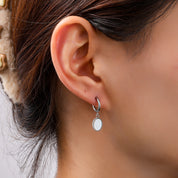 Textured Coin Hoops – Silver