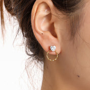 Crystal Heart Hoop - Gold