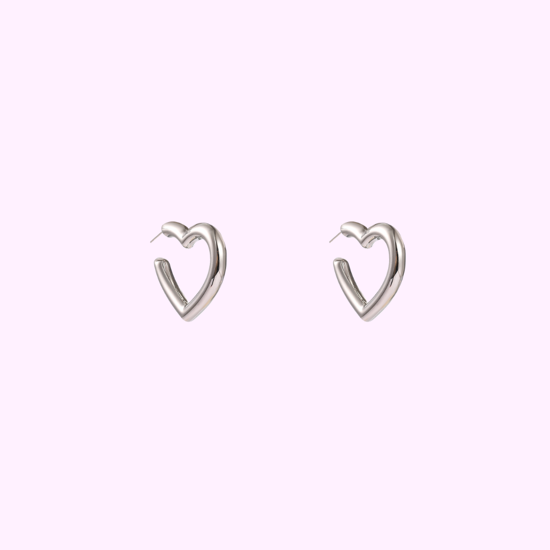 Open Heart Hoop – Silver
