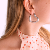 Open Heart Hoop – Silver