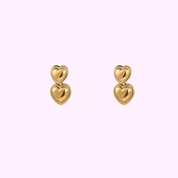 Double Heart Drop – Gold