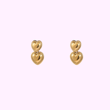 Double Heart Drop – Gold