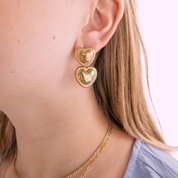 Double Heart Drop – Gold