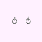 Linked Circle Stud – Silver