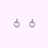 Linked Circle Stud – Silver