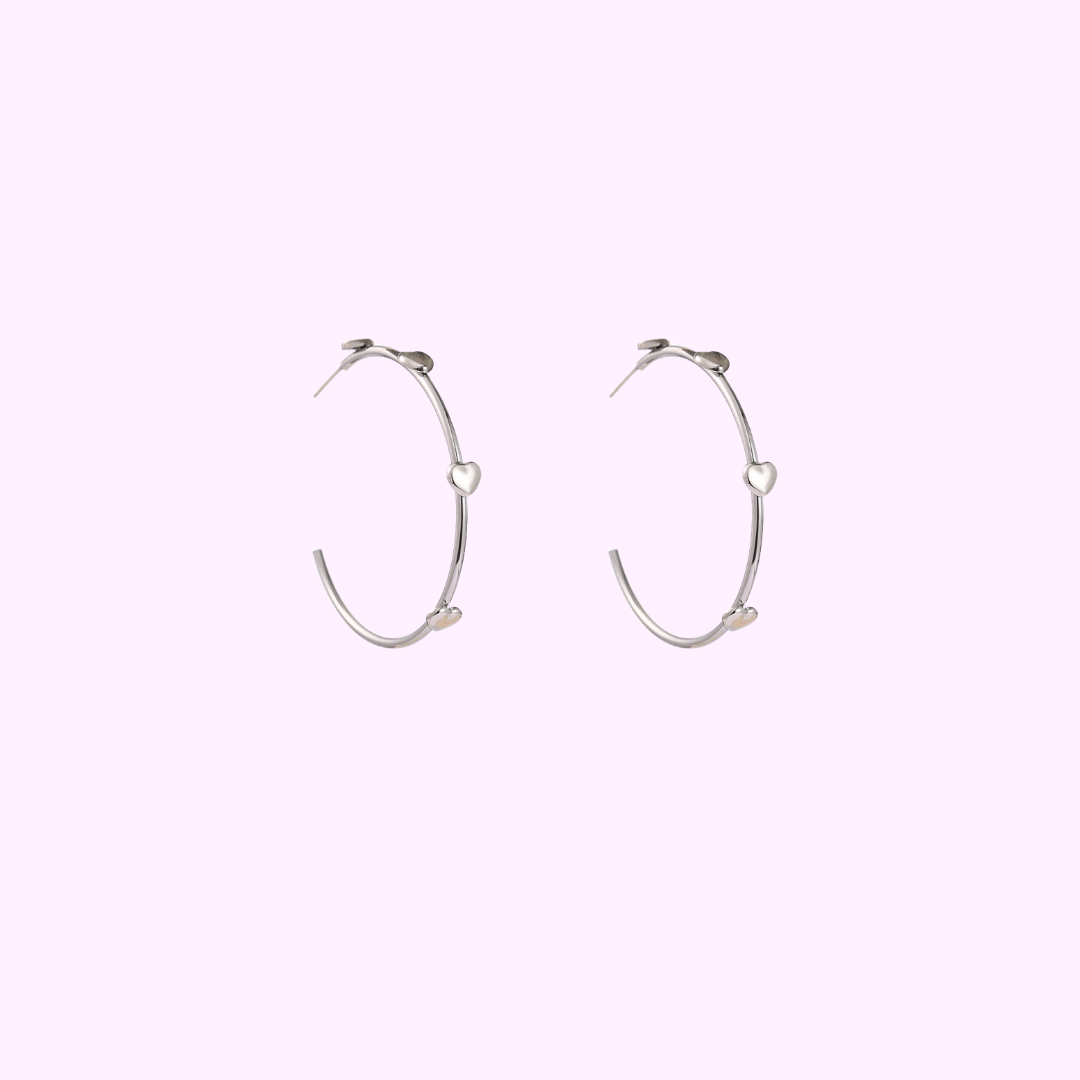 Mini Heart Hoop – Silver