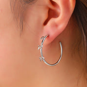 Bow Detail Hoop – Silver