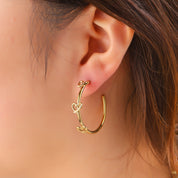 Heart Outline Hoop – Gold