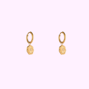 Sunburst Charm Hoop – Gold