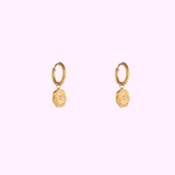 Sunburst Charm Hoop – Gold