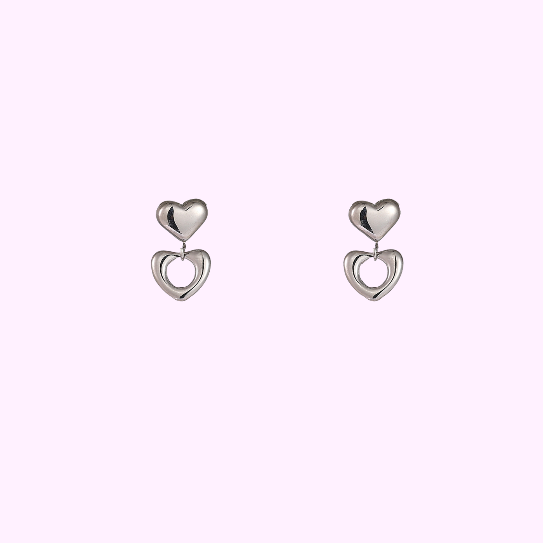 Open Heart Duo Drop – Silver