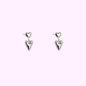 Chunky Heart Drop – Silver