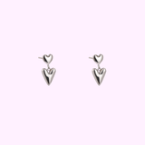Chunky Heart Drop – Silver