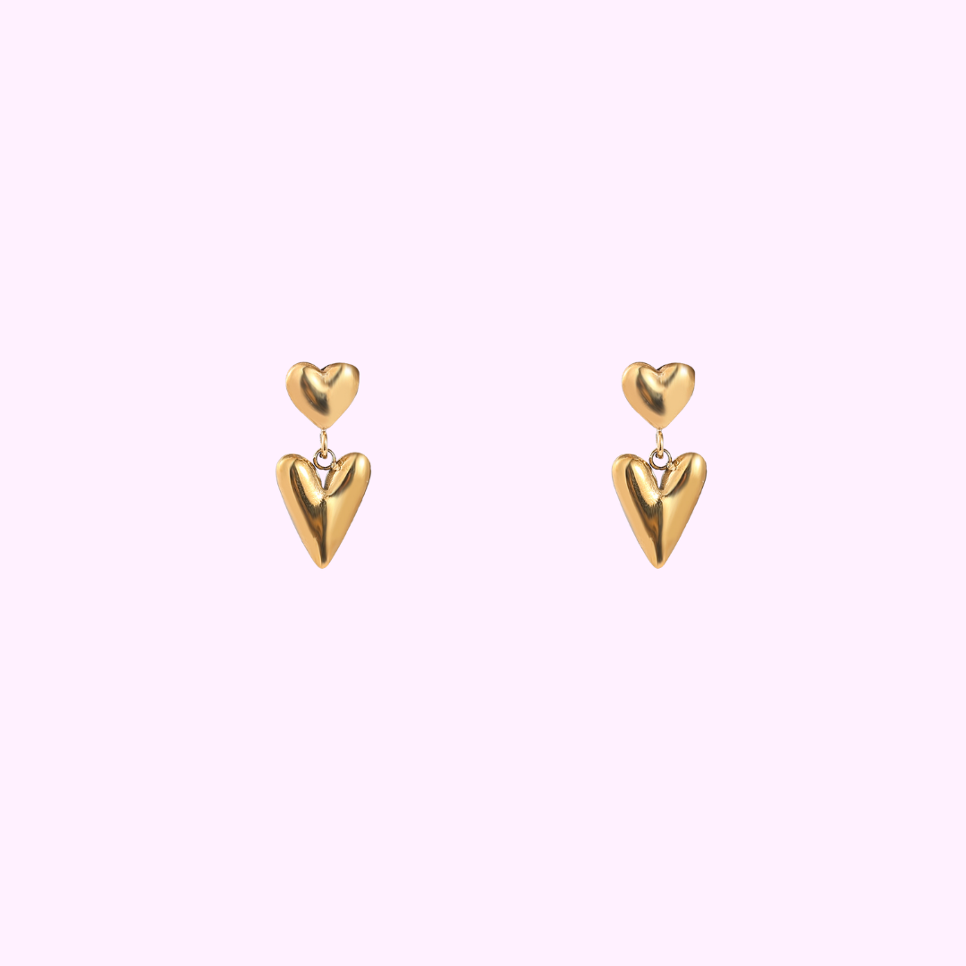 Chunky Heart Drop – Gold
