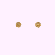 Textured Flower Stud – Gold