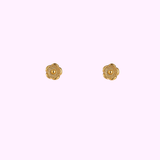 Textured Flower Stud – Gold