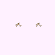 Crystal Bow Stud – Gold