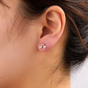 Crystal Bow Stud – Gold