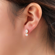 Pearl Drop Crystal Stud – Gold