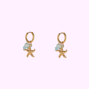 Starfish Charm Hoop – Blue