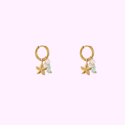 Starfish Mini Charm Hoop – Gold