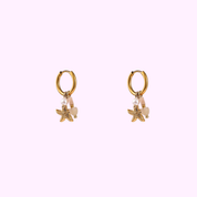 Starfish Heart Charm Hoop – Gold
