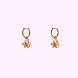 Starfish Heart Charm Hoop – Gold