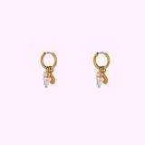 Pearl Cluster Charm Hoop – Gold