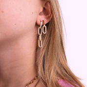 Glam Link Earrings - Gold
